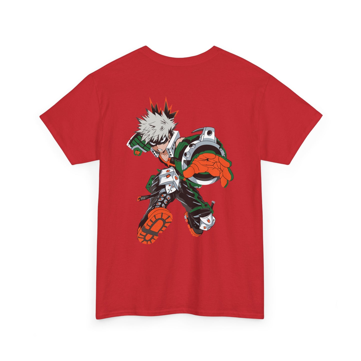 Anime Graphic Tee — Dynamic Action Back Print with Small Chest Logo