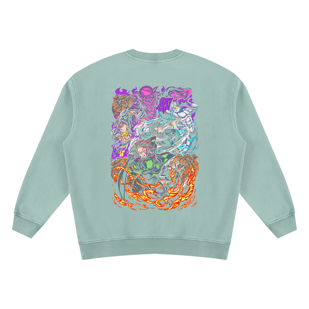 Demon Slayer Merch | Demon Slayer | Unisex Vintage Wash Fleece Sweatshirt ODMPOD