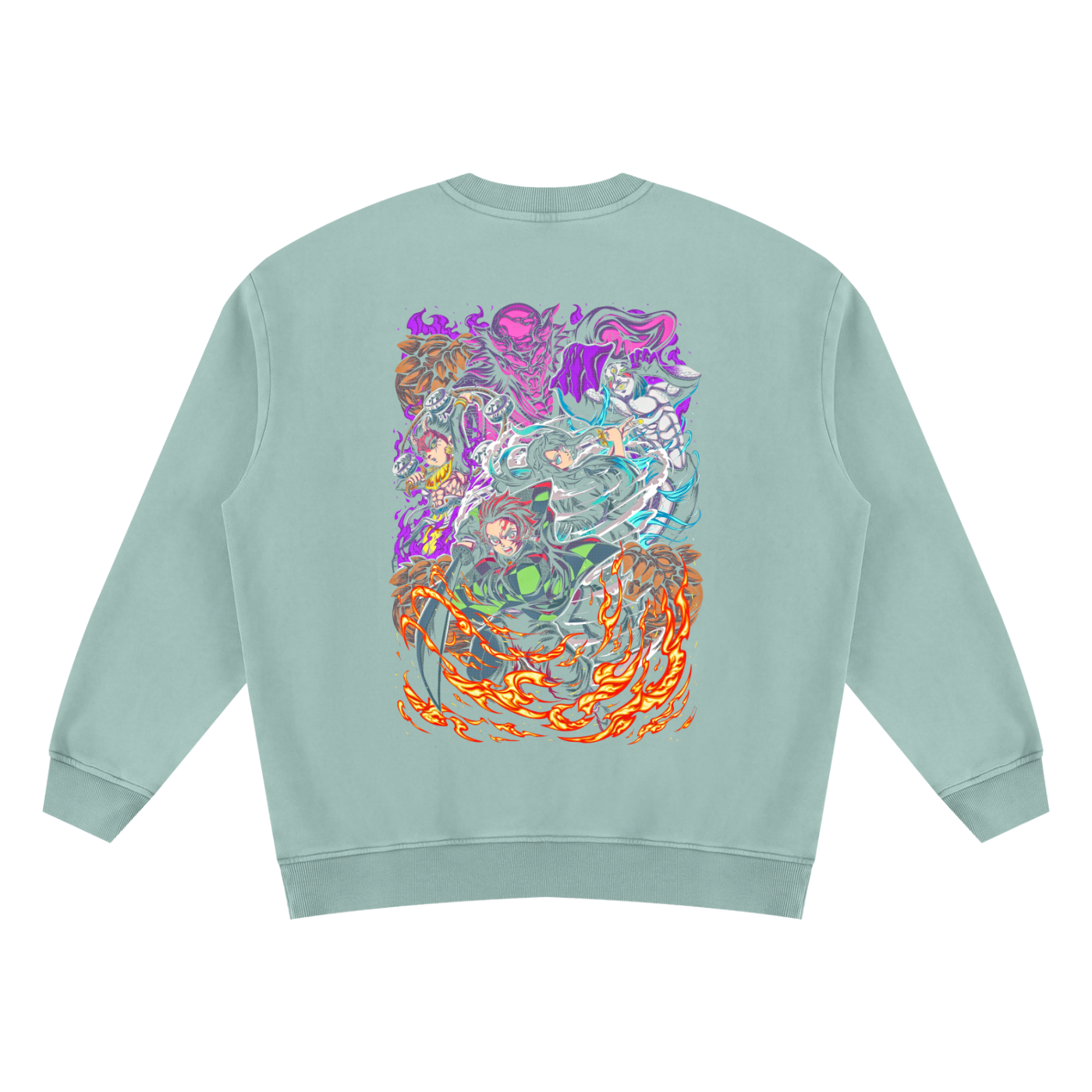 Demon Slayer Merch | Demon Slayer | Unisex Vintage Wash Fleece Sweatshirt ODMPOD