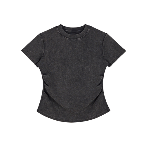 Vintage Washed Bodycon Cotton T-Shirt