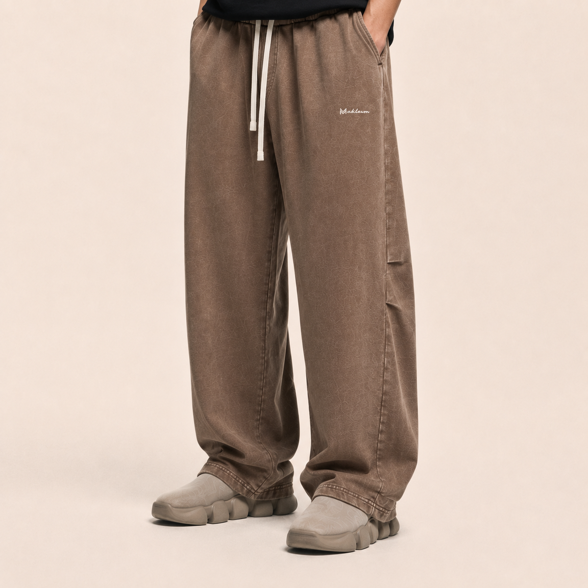 Maklenn relaxed-fit snow-washed heavyweight sweatpants and streetwear bottoms