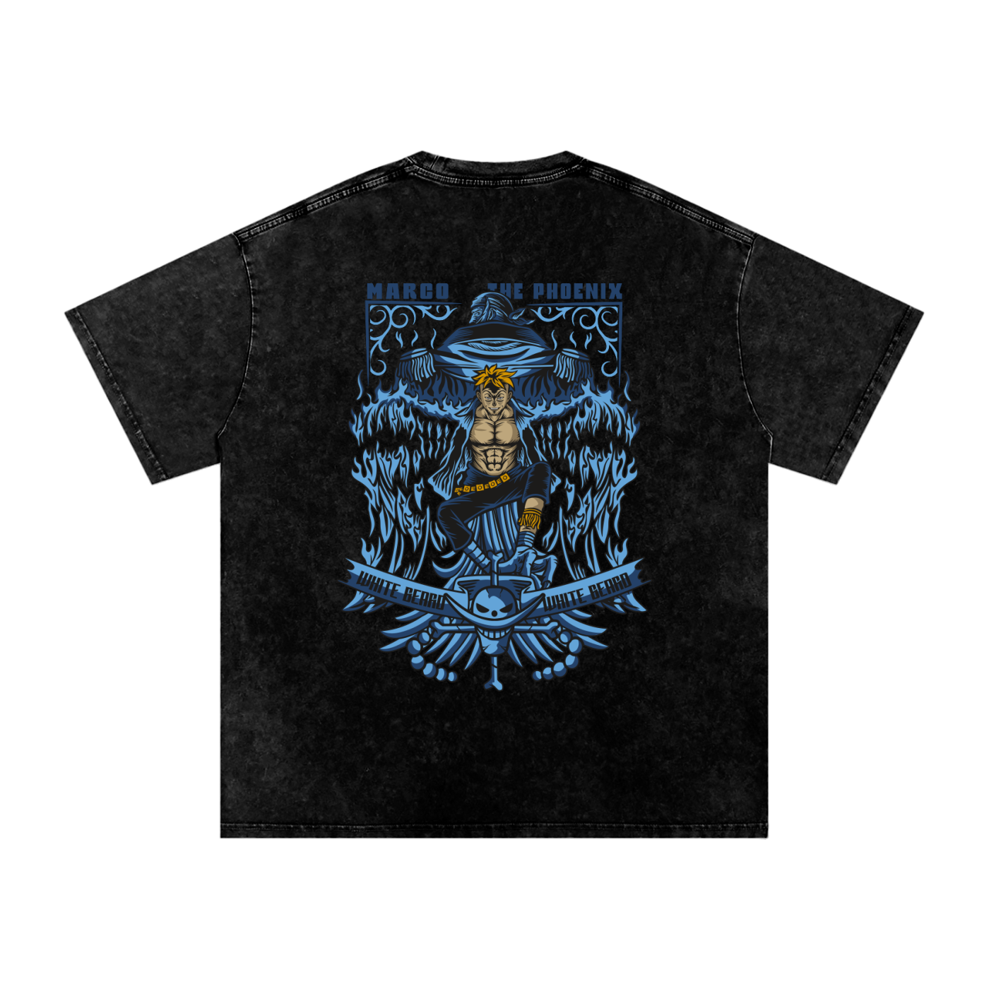 Marco the Pheonix | One Piece | Snow Washed Oversized Cotton T-Shirt ODMPOD