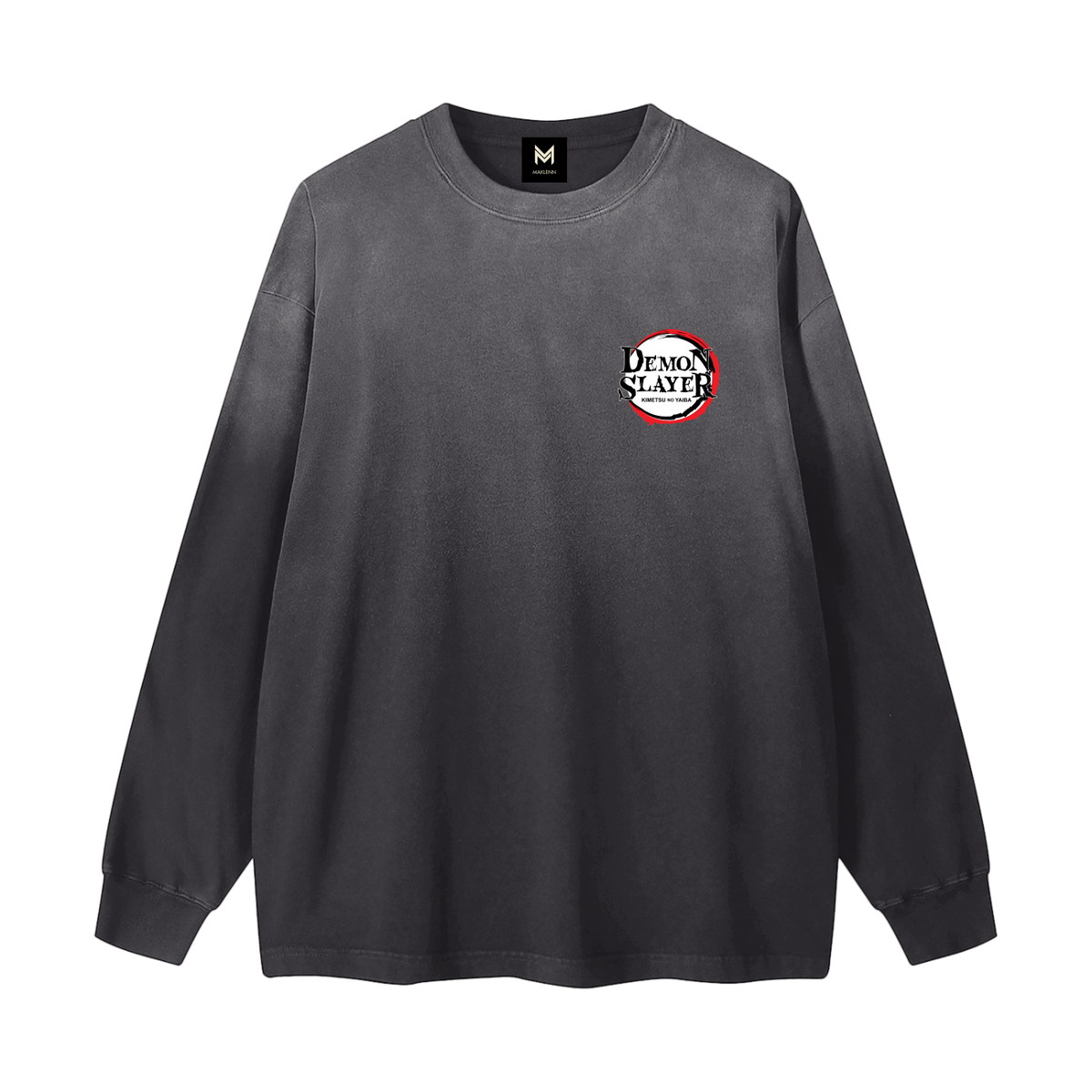 Kyojuro Rengoku | The Flame Hashira | Demon Slayer | Gradient Washed Long Sleeve T-Shirt