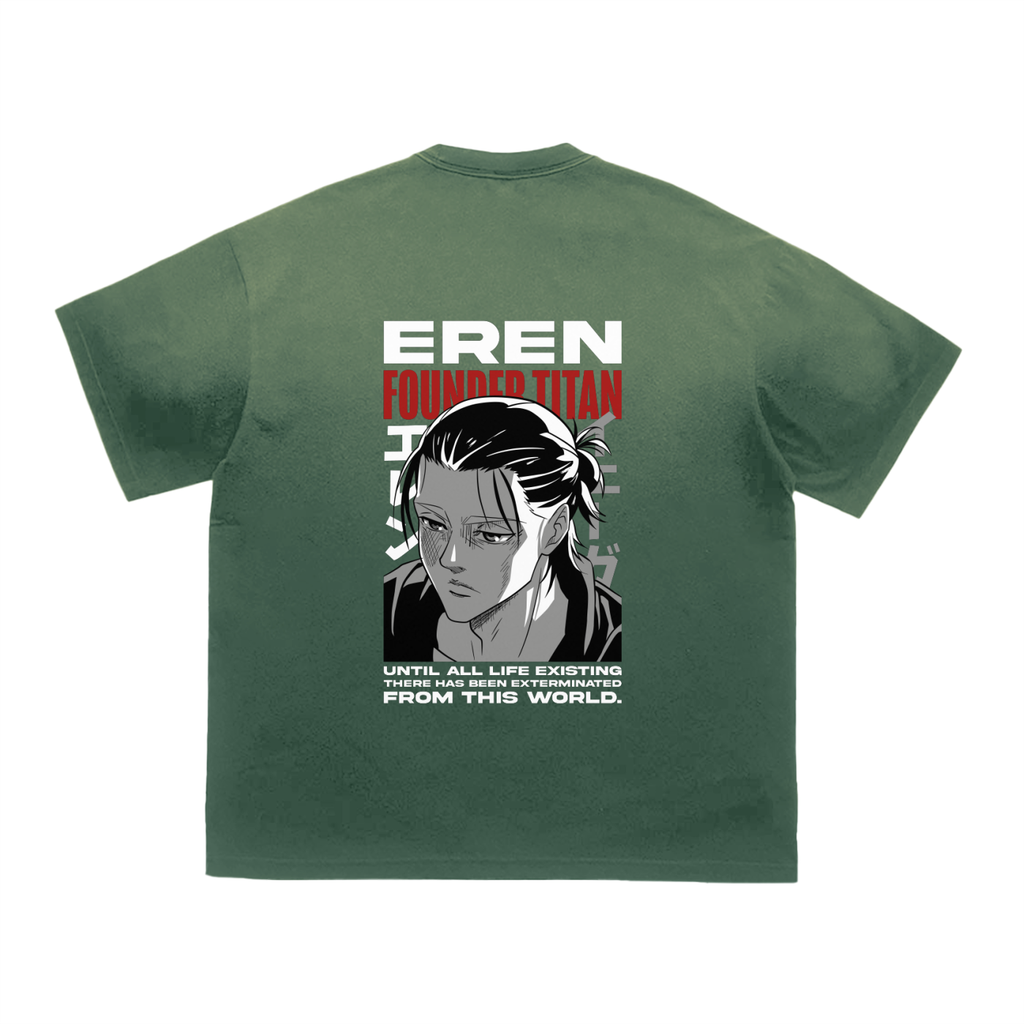 Eren | Attack on Titan | Tiger Stripe Gradient Washed T-Shirt ODMPOD