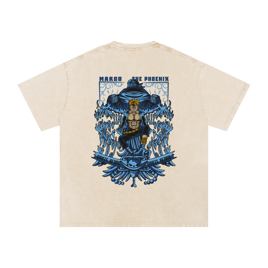 Marco the Pheonix | One Piece | Snow Washed Oversized Cotton T-Shirt ODMPOD