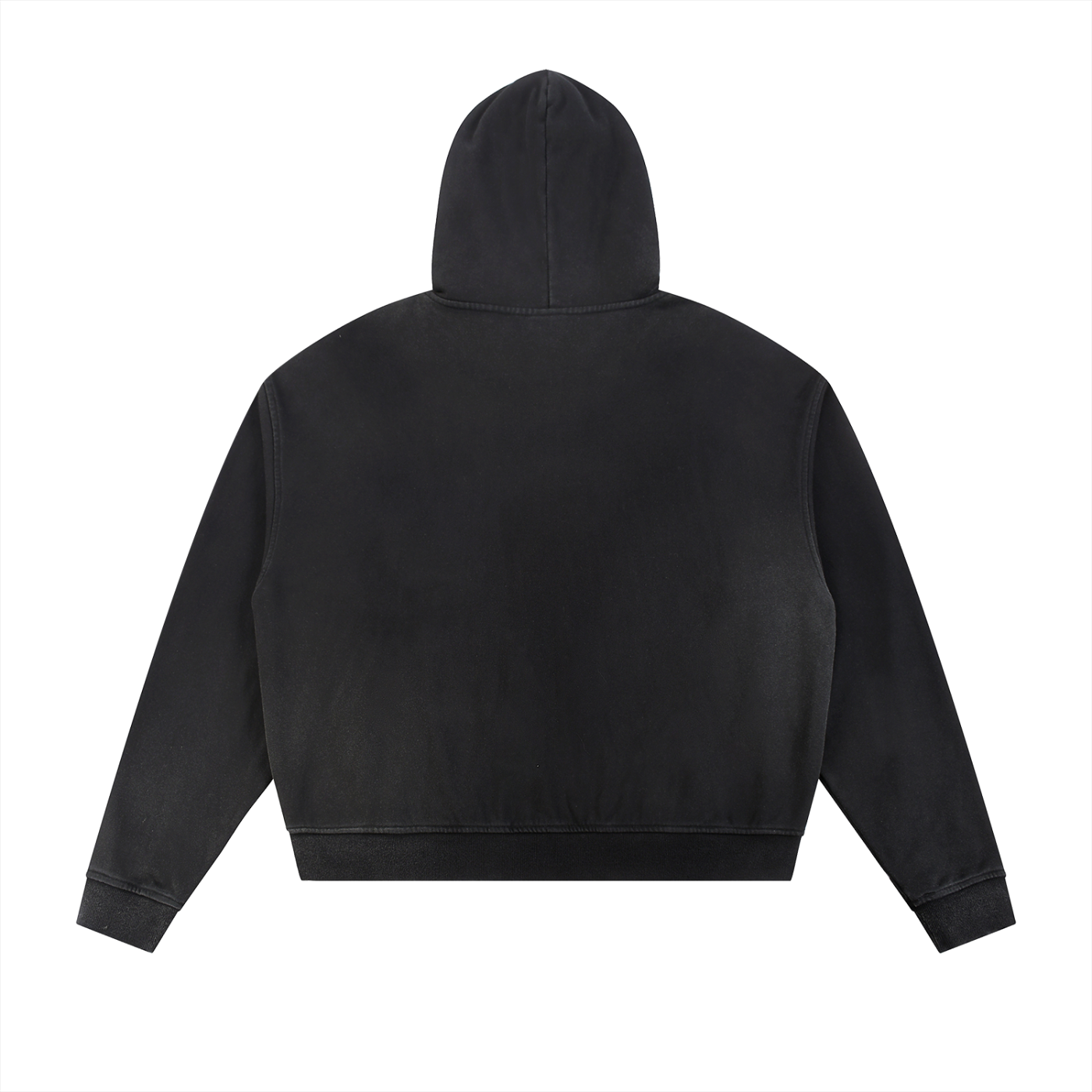 Sun Fade Frayed Raw Edge Fleece Zip Hoodie ODMPOD