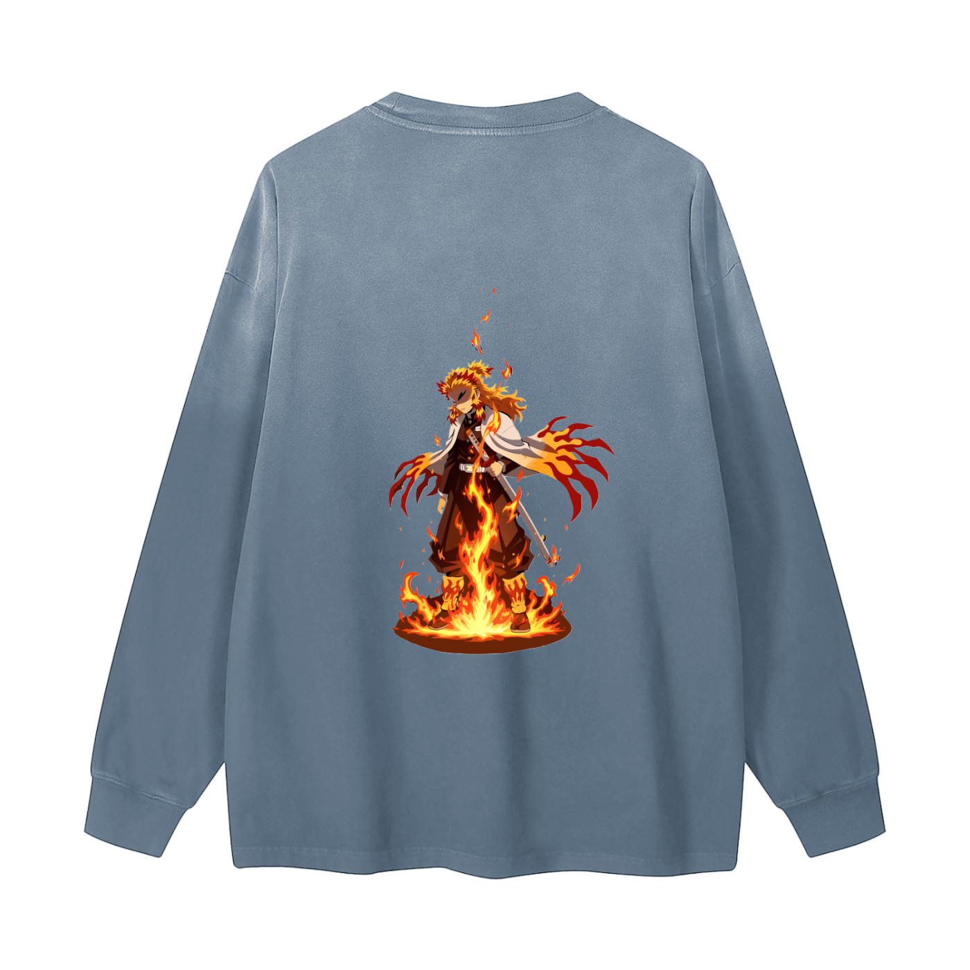 Kyōjurō Rengoku | Demon Slayer | Gradient Washed Long Sleeve T-Shirt ODMPOD