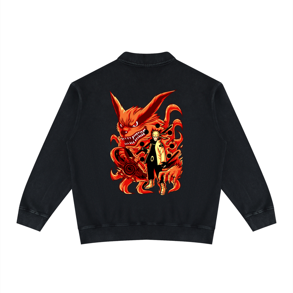 Naruto Nine tail mode | Naruto | Unisex Vintage Wash Collared Sweatshirt ODMPOD