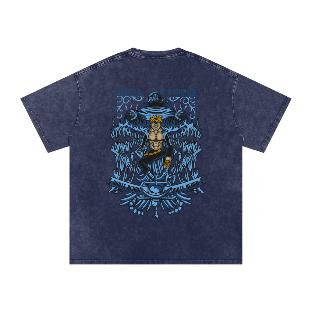 Marco the Pheonix | One Piece | Snow Washed Oversized Cotton T-Shirt ODMPOD