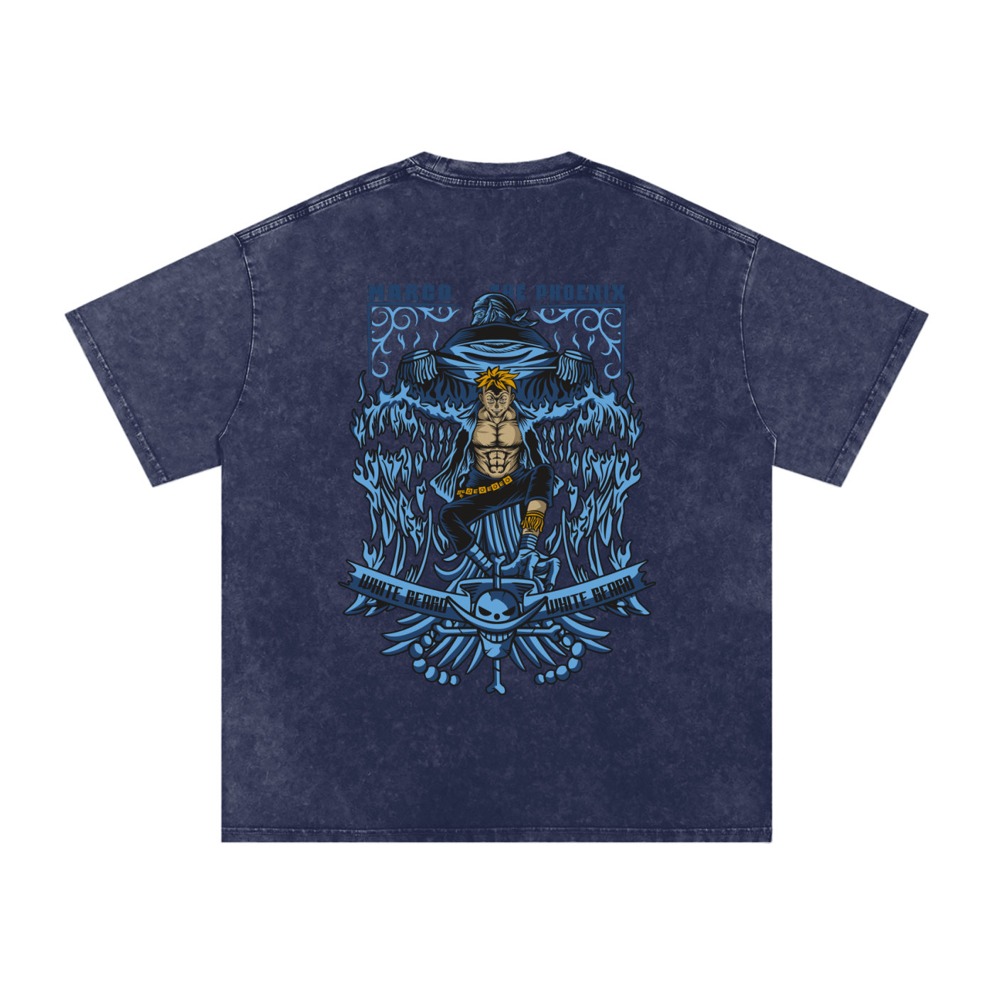 Marco the Pheonix | One Piece | Snow Washed Oversized Cotton T-Shirt ODMPOD