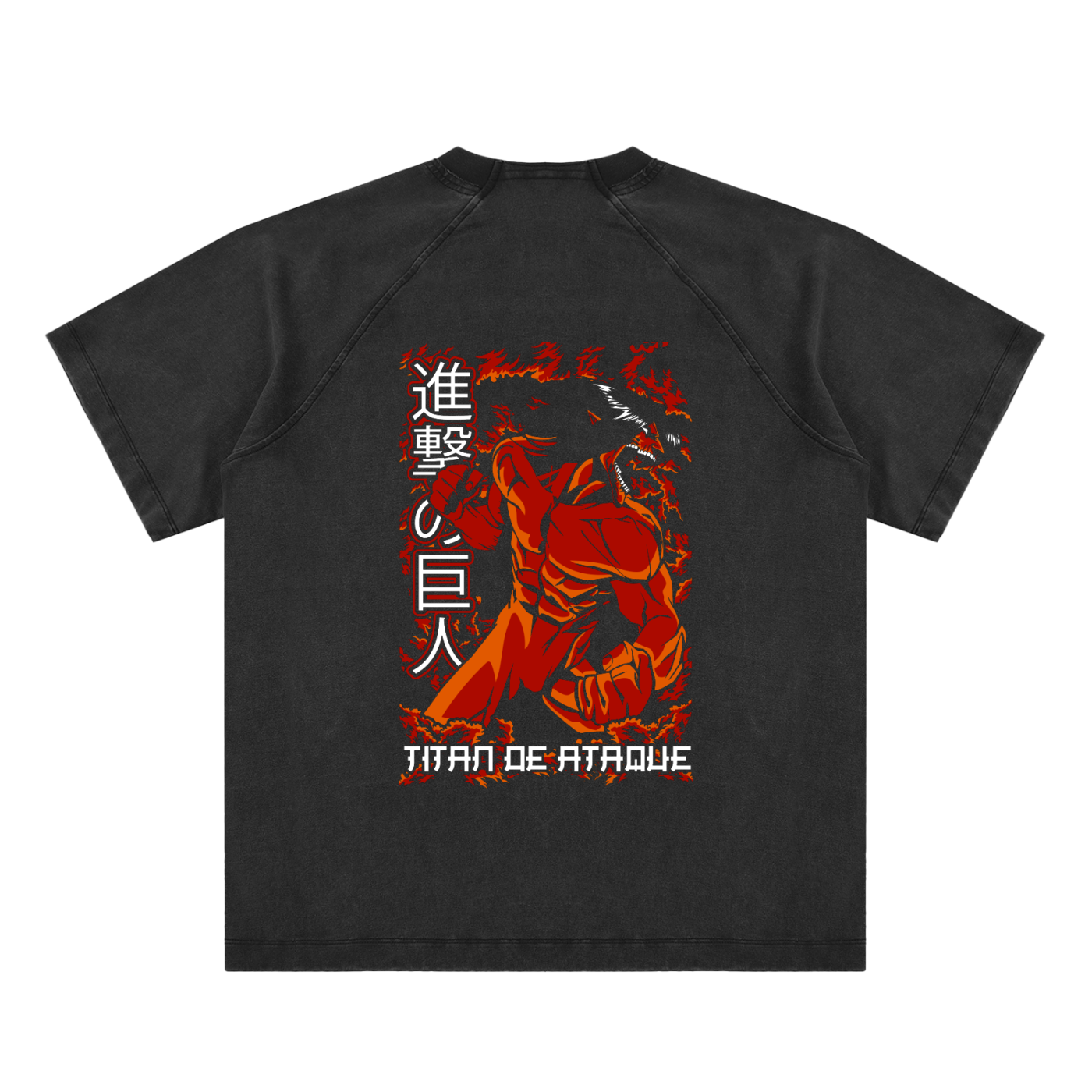 Attack Titan | Attack On Titan | Vintage Washed Raglan Cotton T-Shirt