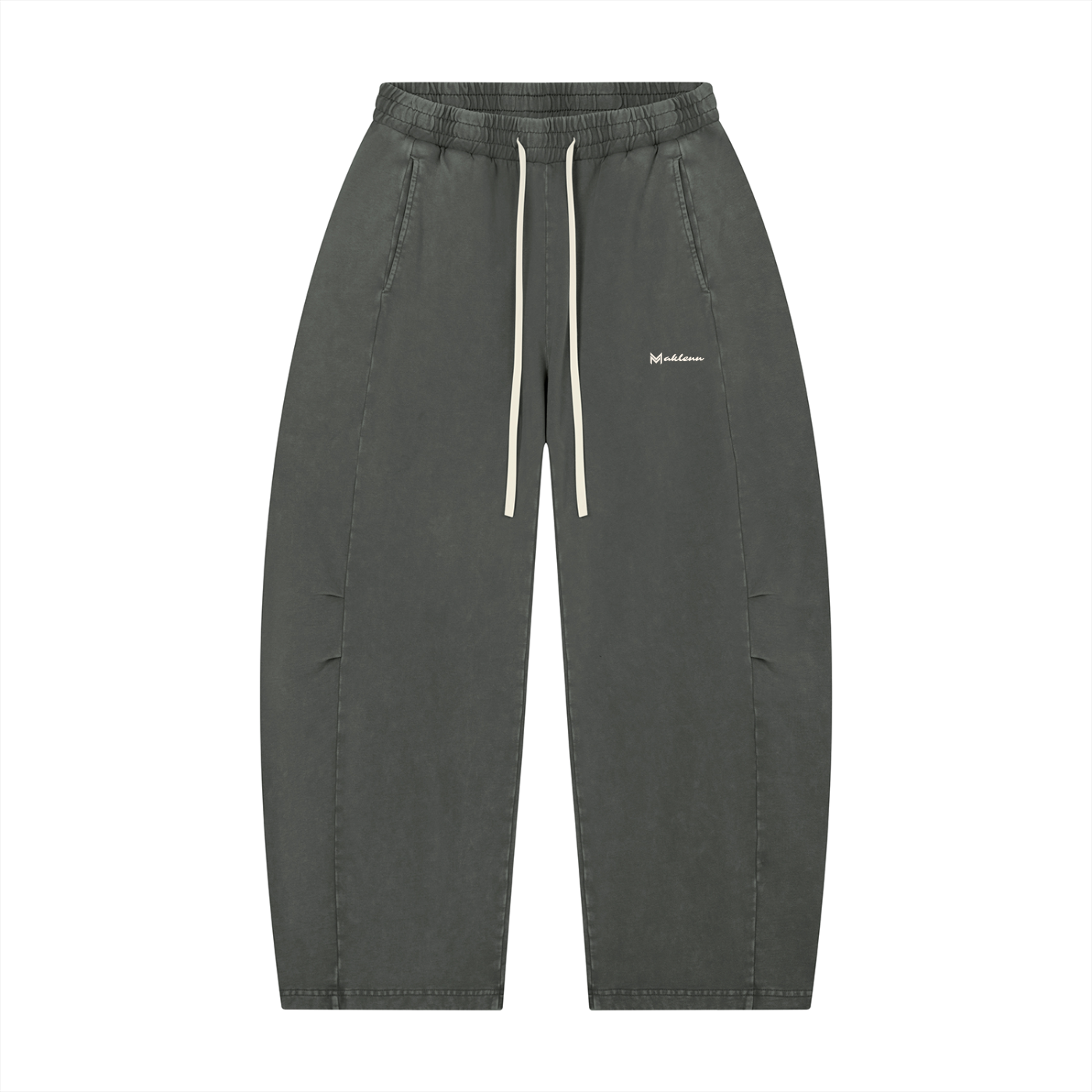 Unisex Mineral Wash Barrel Leg Pants