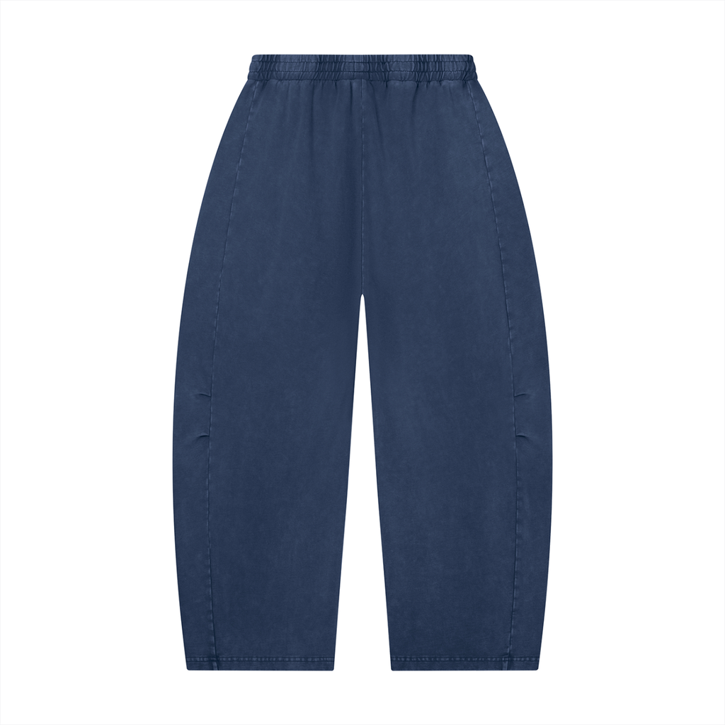 Unisex Mineral Wash Barrel Leg Pants