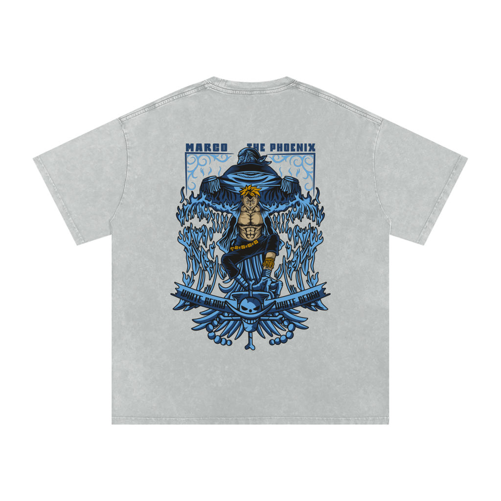 Marco the Pheonix | One Piece | Snow Washed Oversized Cotton T-Shirt ODMPOD