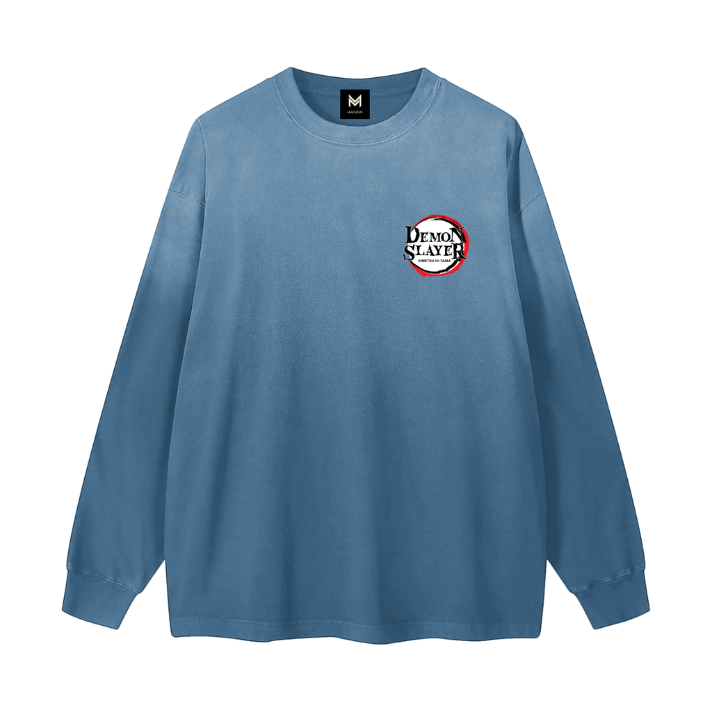 Giyu Tomioka | Demon Slayer | Gradient Washed Long Sleeve T-Shirt ODMPOD