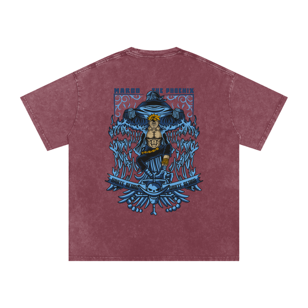 Marco the Pheonix | One Piece | Snow Washed Oversized Cotton T-Shirt ODMPOD