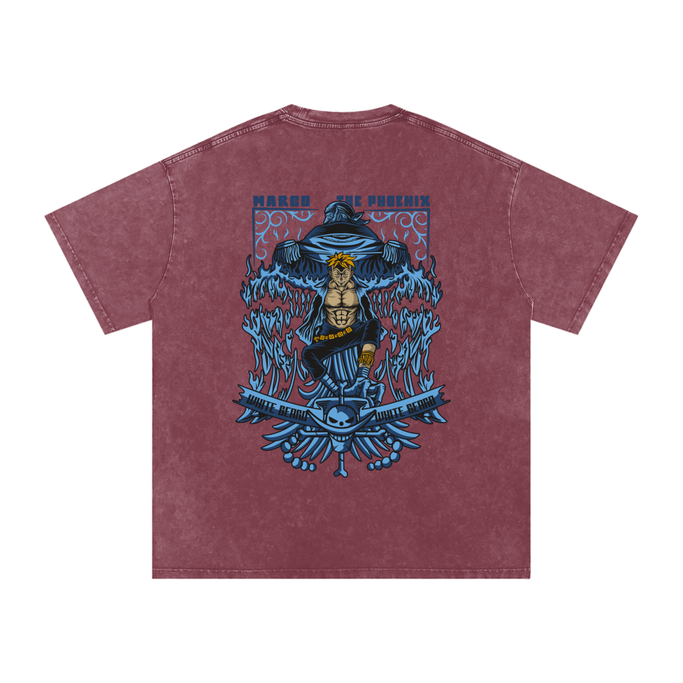 Marco the Pheonix | One Piece | Snow Washed Oversized Cotton T-Shirt ODMPOD