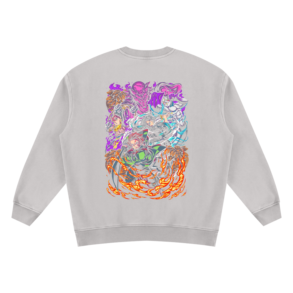 Demon Slayer Merch | Demon Slayer | Unisex Vintage Wash Fleece Sweatshirt ODMPOD