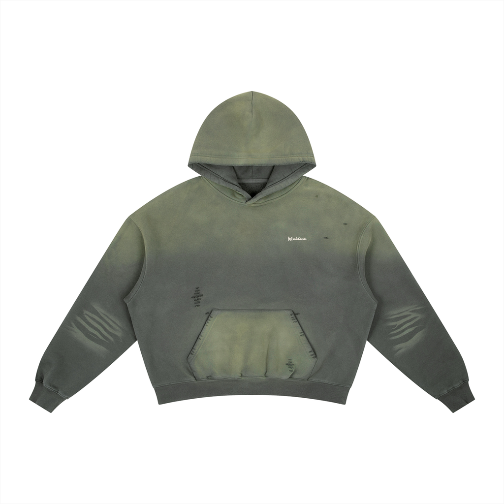 Frayed Sunfade Boxy Fleece Hoodie