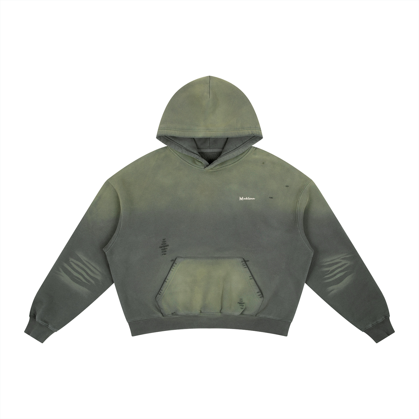 Frayed Sunfade Boxy Fleece Hoodie