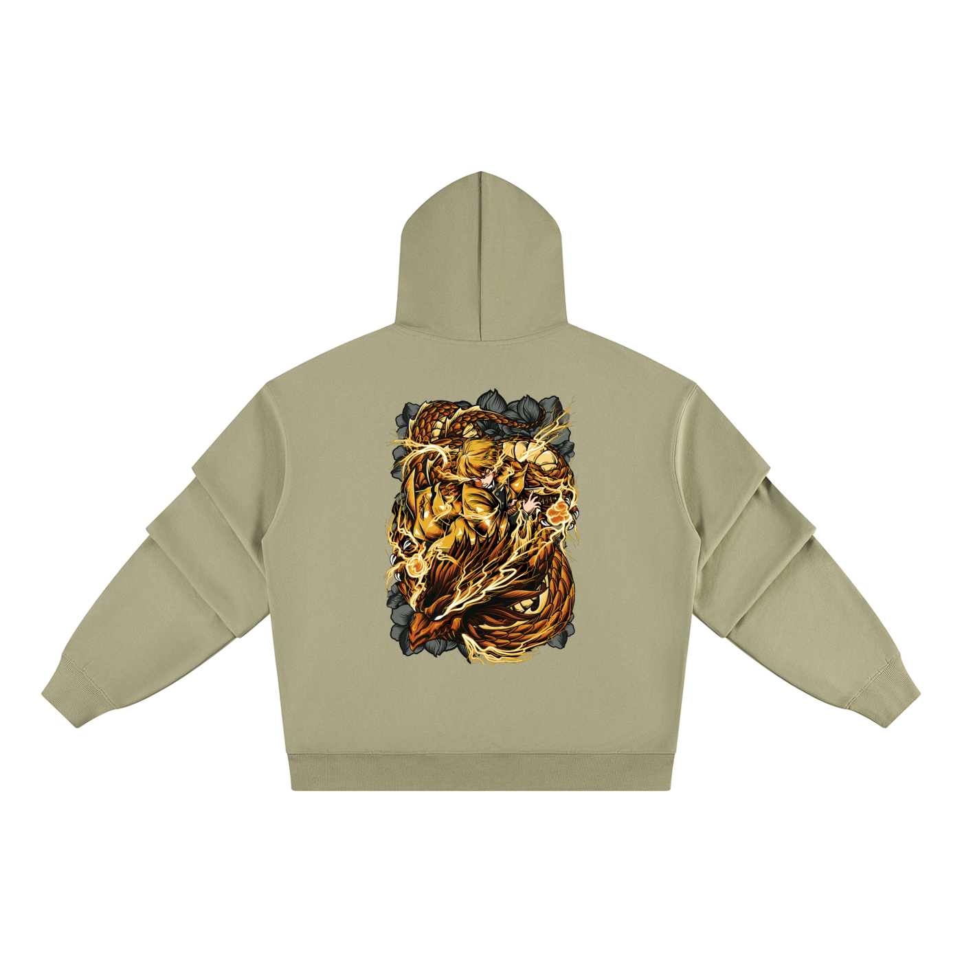 Zenitsu Agatsuma | Demon Slayer | Unisex Heavyweight Ruched Sleeves Hoodie ODMPOD