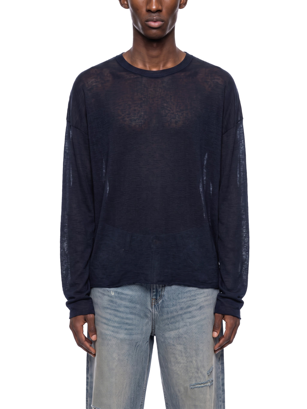Unisex Raw Edge Long Sleeve T-Shirt