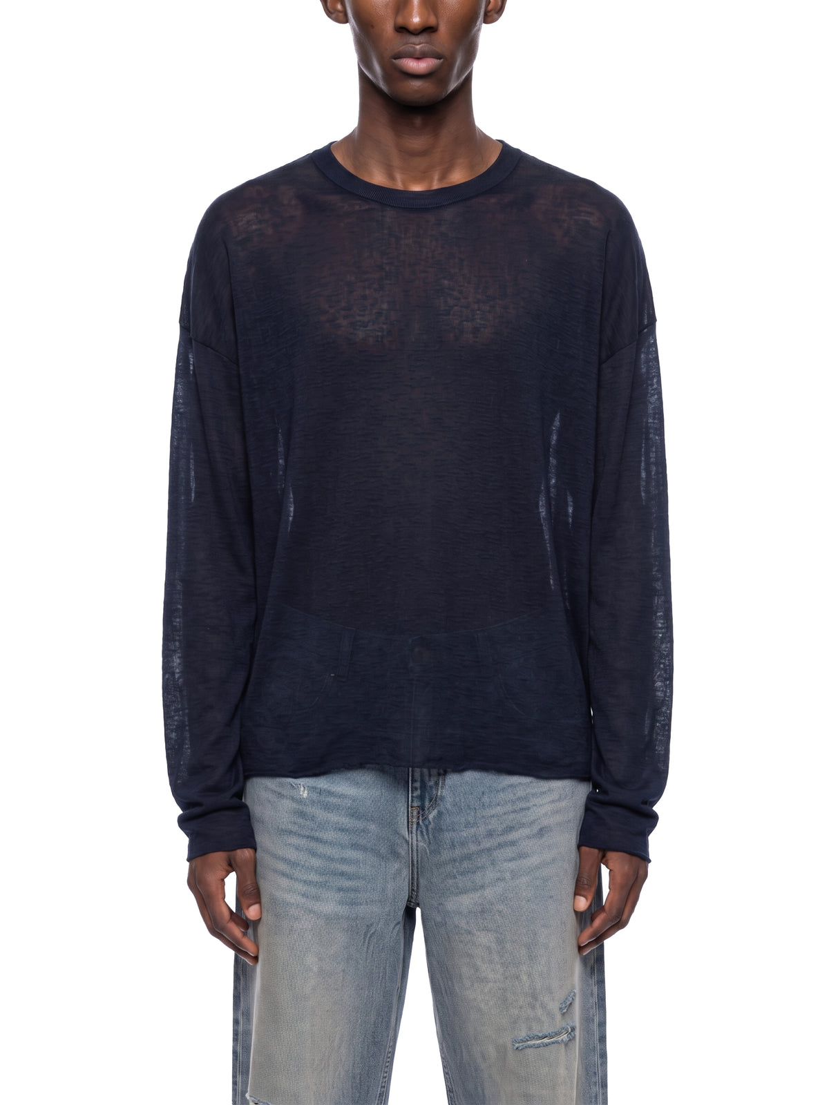 Unisex Raw Edge Long Sleeve T-Shirt